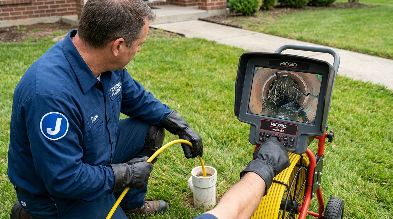 Sewer camera inspection being performed by Johns Plumbing LLC in Beatrice