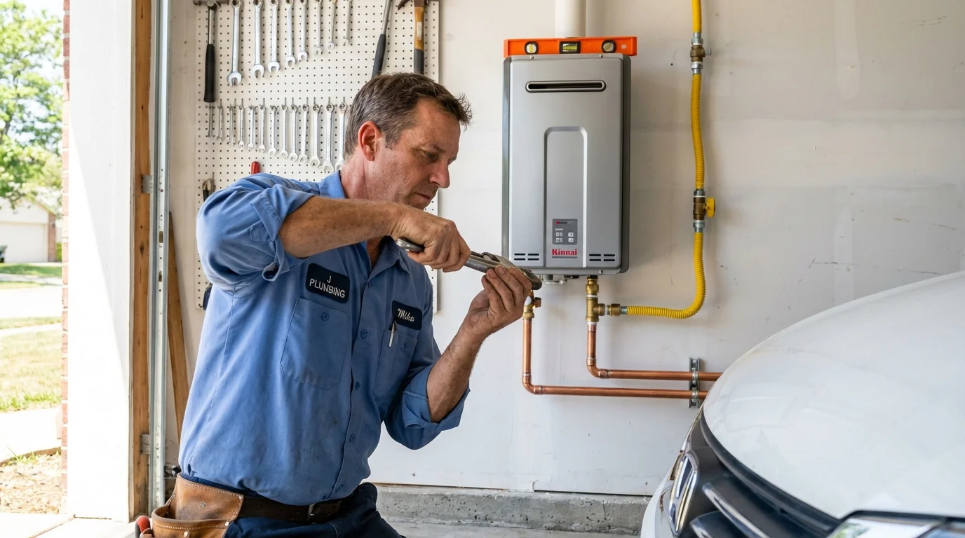 Tankless water heater installation by a Johns Plumbing LLC plumber in Beatrice